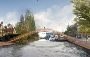 Presentatie 'Ney-bruggen' in het Singelpark Leiden