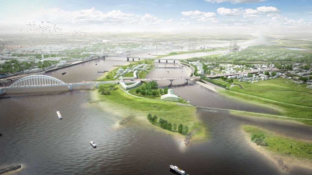 Rivierpark Ruimte voor de Waal winnaar Nederlandse Bouwprijs in de categorie civiele kunstwerken