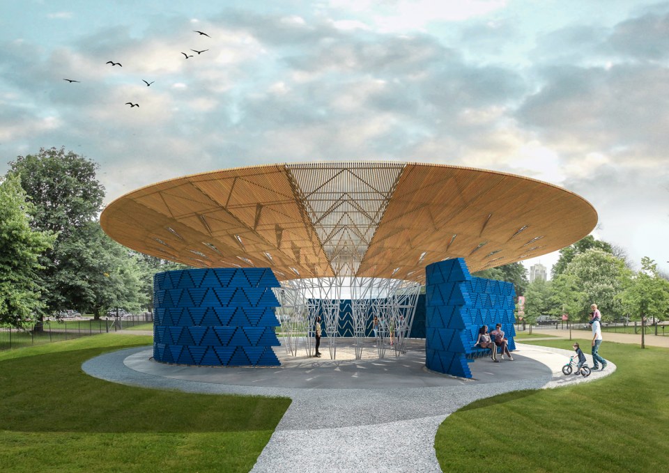Serpentine Pavilion 2017 designed by Keré Architecture, Design render © Keré Architecture 
