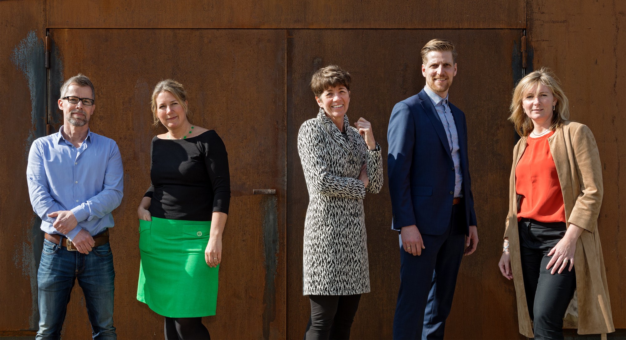 Het managementteam van SVP. Van links naar rechts: Marcel Steeghs, Maartje Luisman, Marjon Mors, Erwin Stoffer en Esther Vlaswinkel