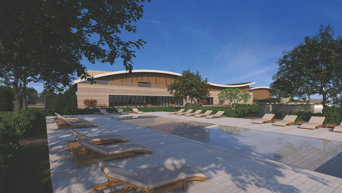 Een impressie van het nieuwe gebouw en de tuin eromheen. © Ruimtemakers Architecten