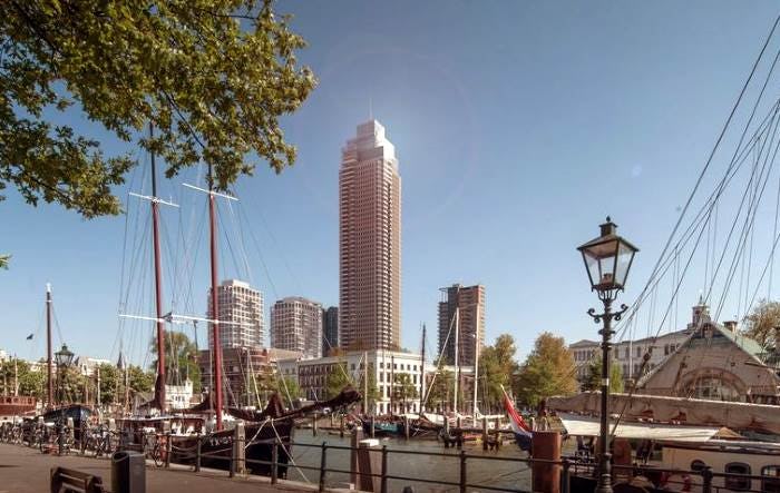 De Zalmhaventoren van Dam en Partners steekt met zijn 218 meter met kop en schouders boven iedereen uit in Nederland