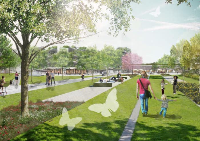 Het voormalige rangeerterrein van de NS, langs de Cartesiusweg. wordt een duurzame, groene stadswijk met zo’n 2400 woningen en weinig auto’s. Het herbestemde CAB-gebouw wordt in de plannen de ontmoetingsplaats van de buurt. 