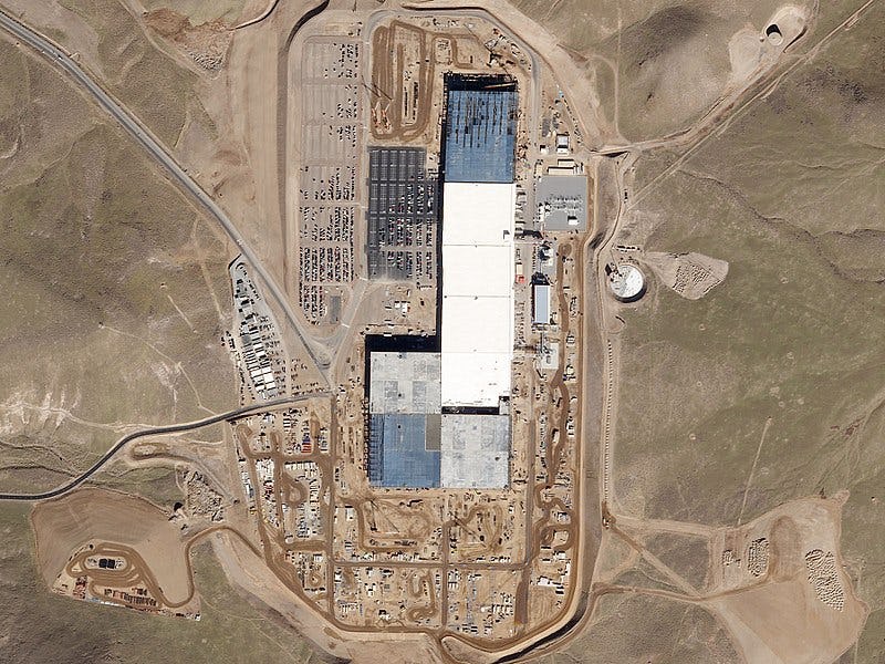 Megafabriek van Tesla in Nevada, beeld Planet Labs
