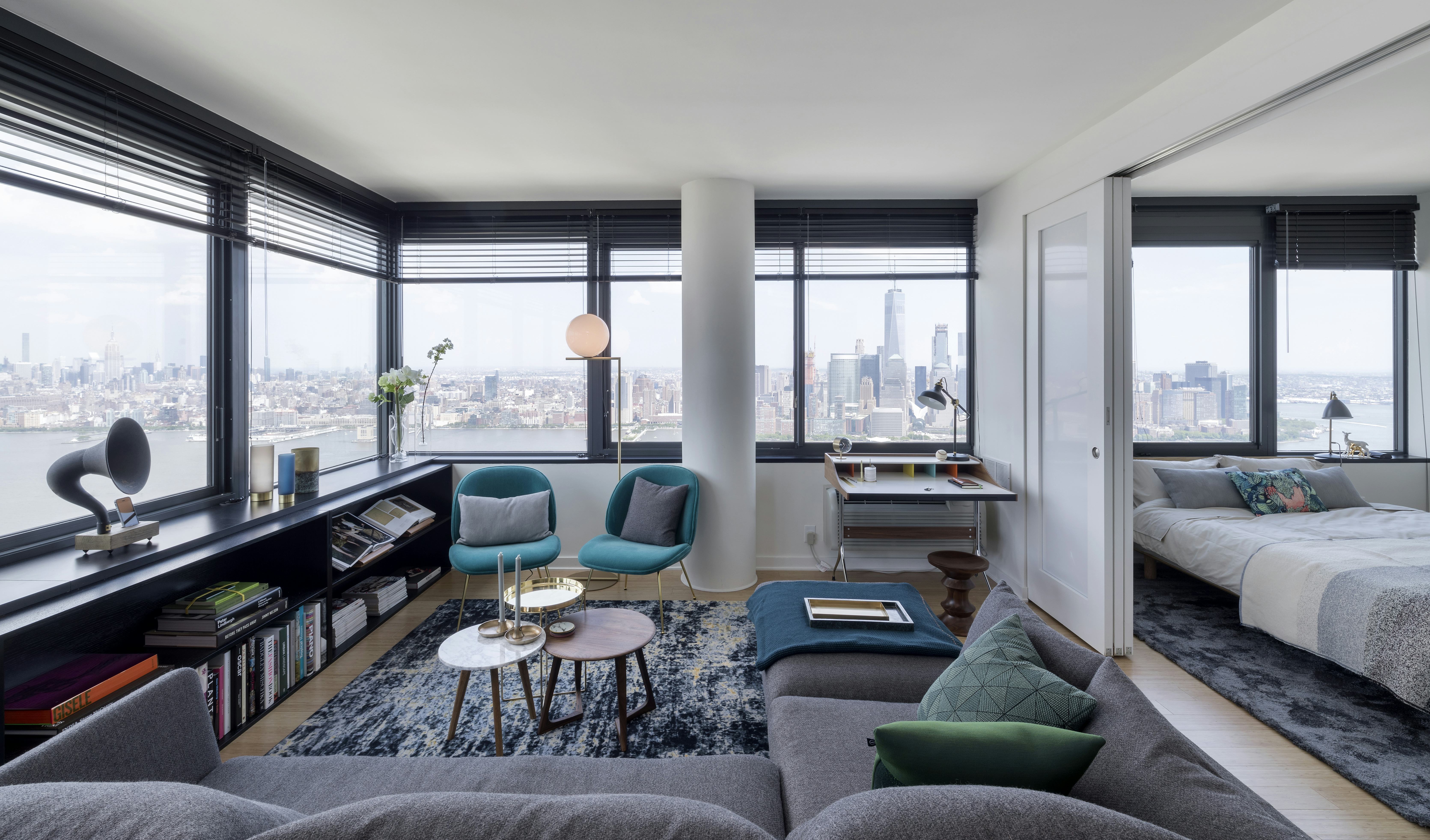 Appartement in Urby-woontoren door Concrete met uitzicht op Manhattan Beeld Ewout Huibers / Concrete architectural associates