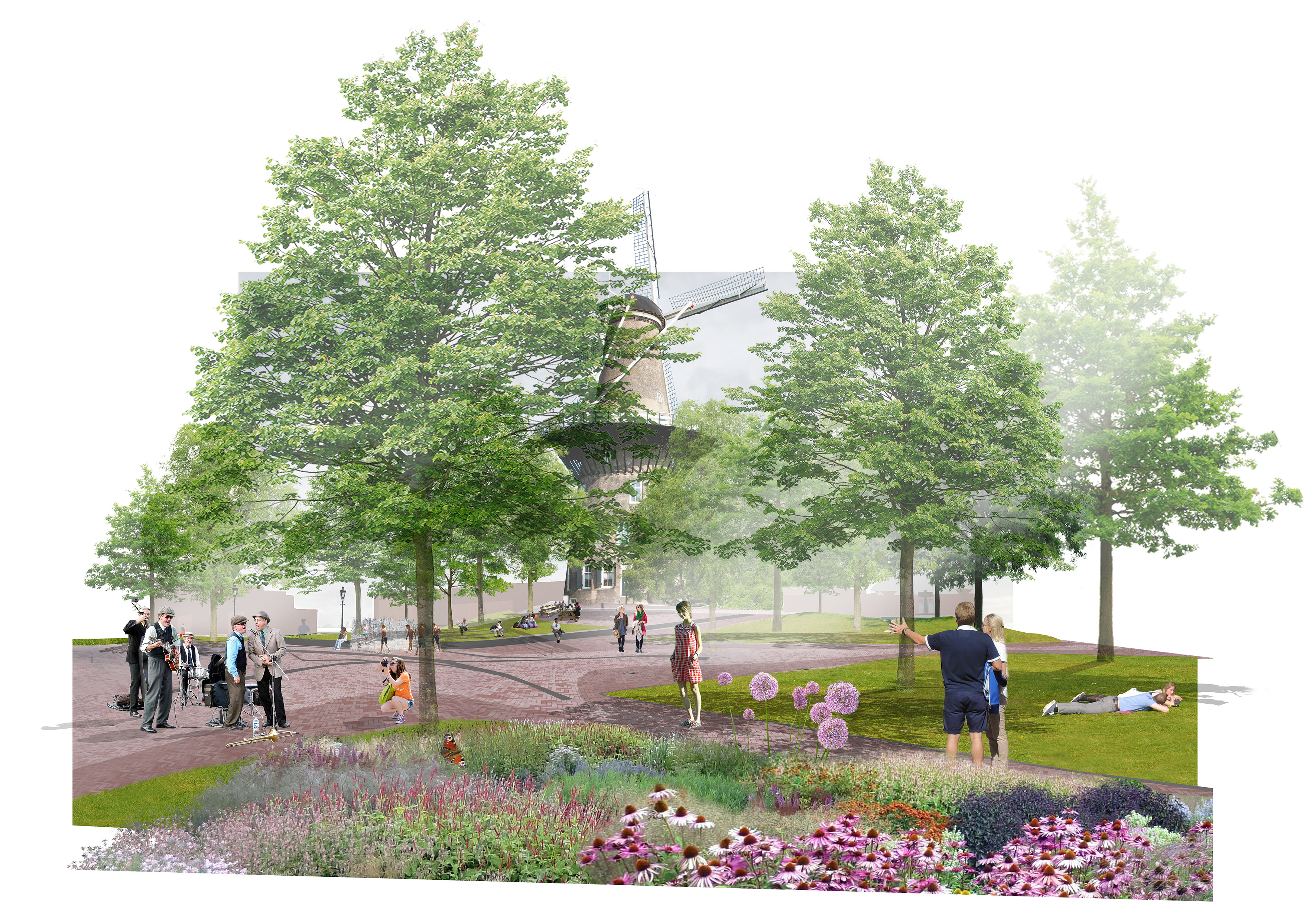 Collage-plein_Leidse Lammermarkt. Beeld Marseille Buiten