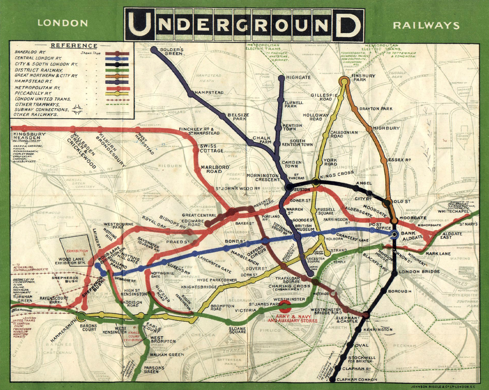 London Tube Map in 1908