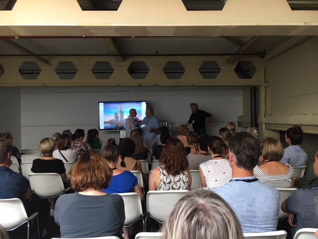 Lezing 'Duurzame werkomgeving' op Design District in 2018. Beeld Marike Cloosterman