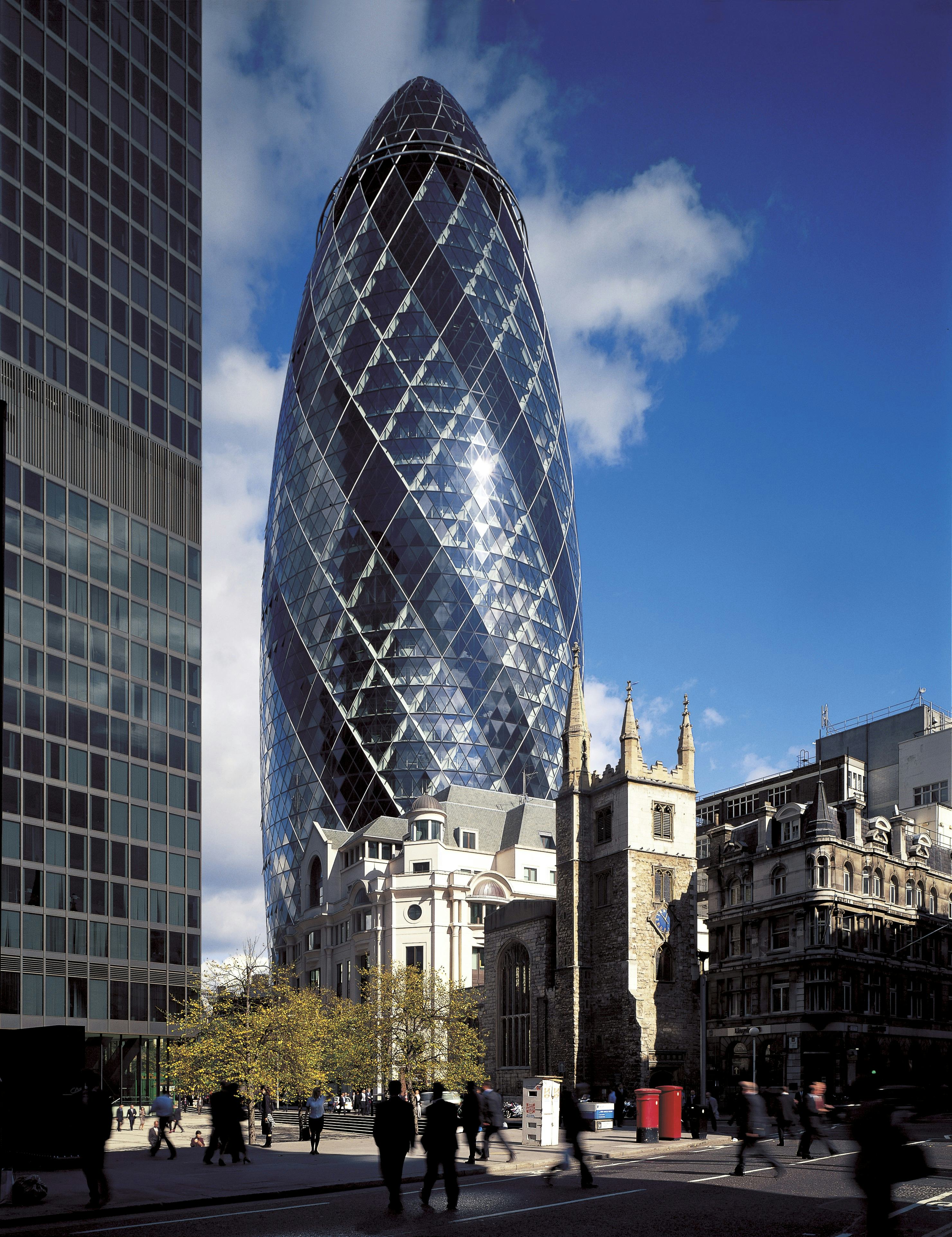 30 St Mary Axe door Norman Foster. Beeld: Nigel Young, Foster + Partners