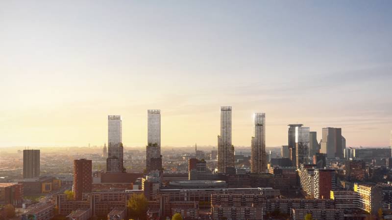 De toekomstige skyline van Den Haag. Beeld: KCAP Architects&Planners en WAX