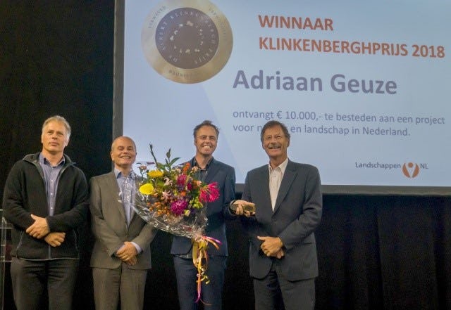 Adriaan Geuze ontvangt Klinkenberghprijs 2018
