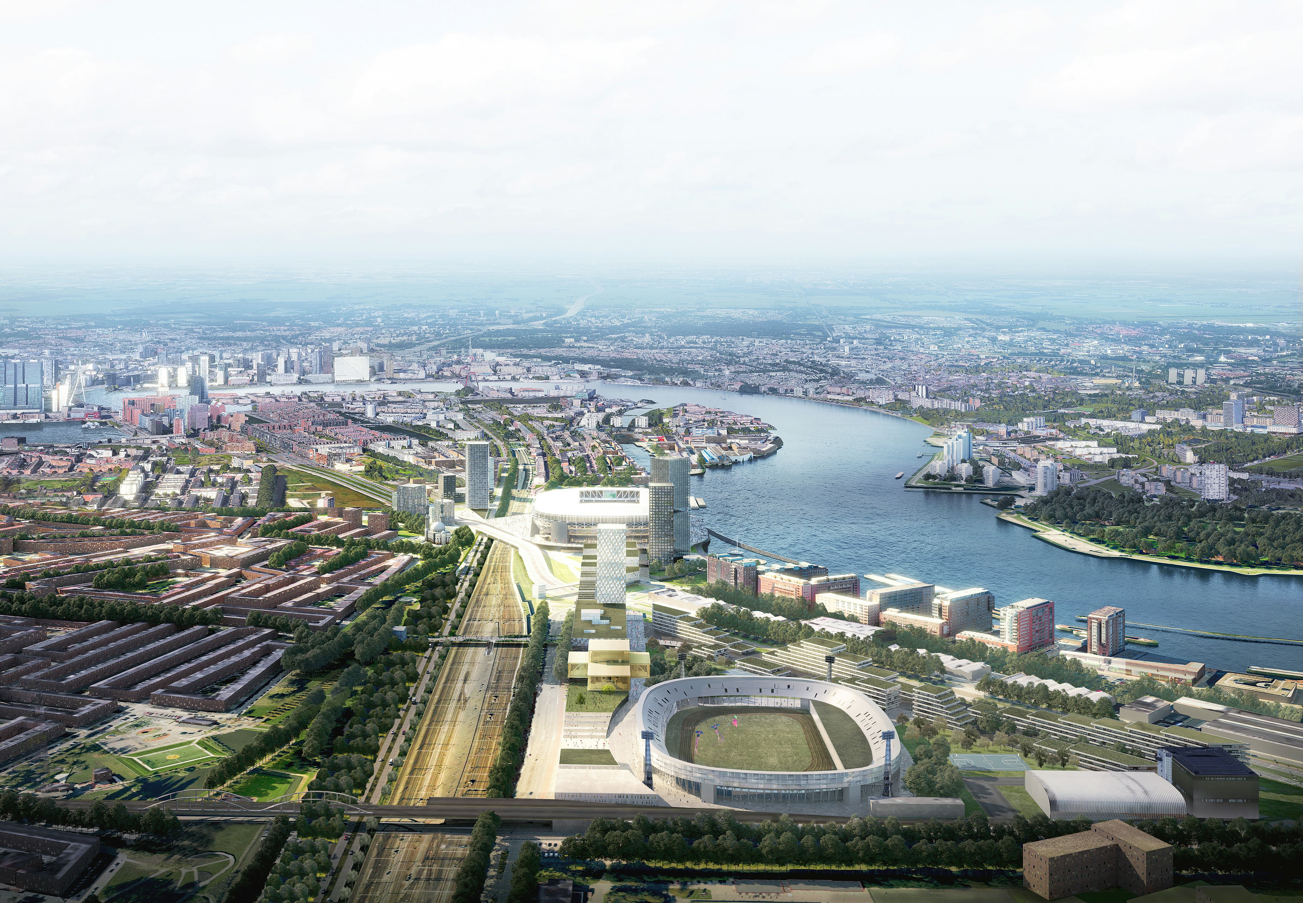 Het nieuwe Feyenoord City Stadion door OMA/David Gianotten