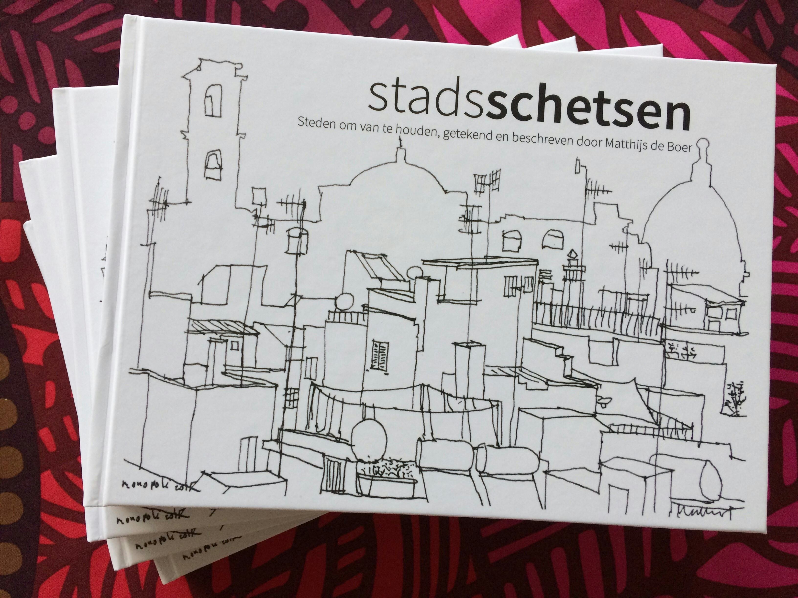Boek: Stadsschetsen - Steden om van te houden, getekend en beschreven door Matthijs de Boer