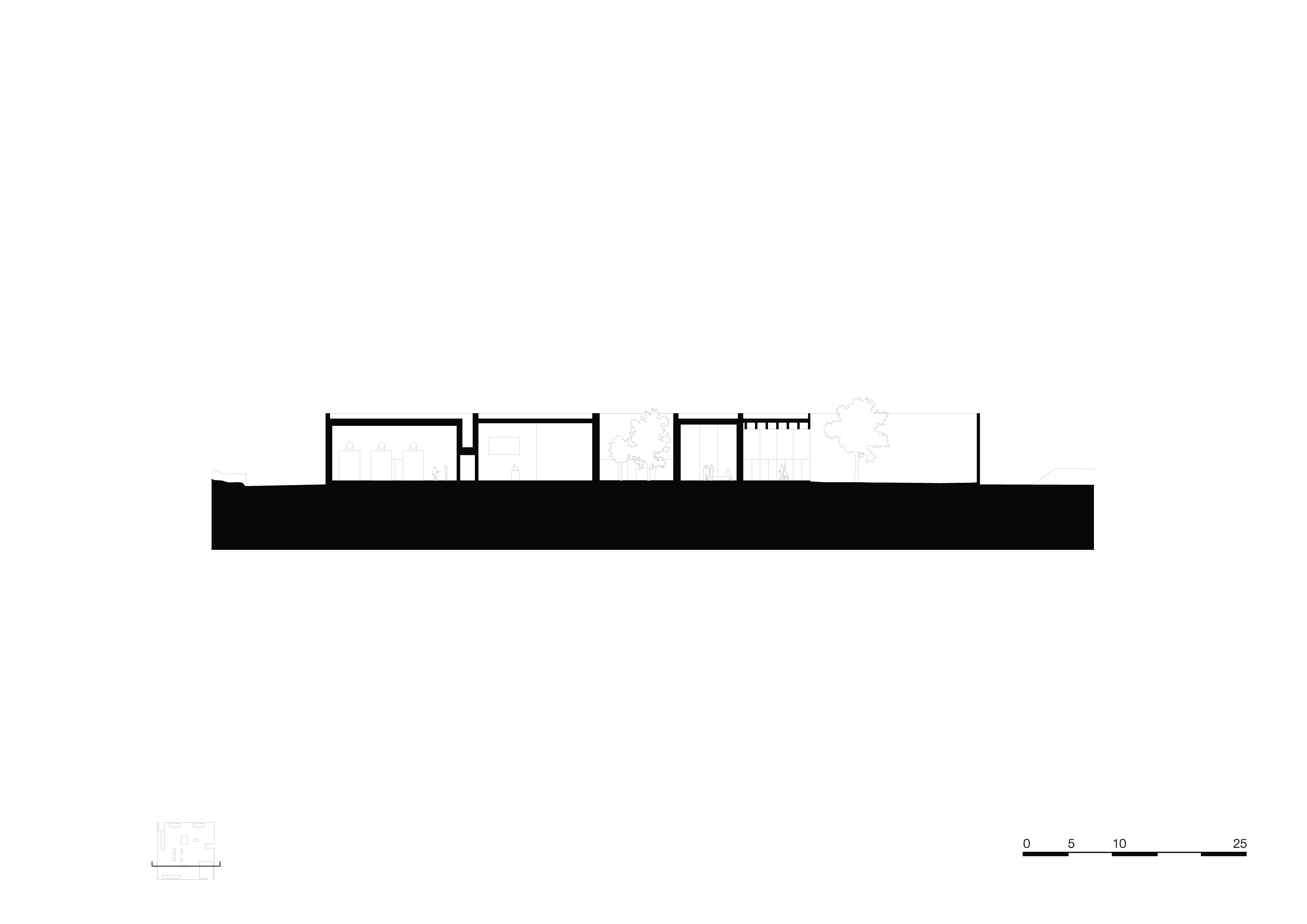 section-a-a. Crematorium Siesegem -KAAN Architecten. beeld Simone Bossi