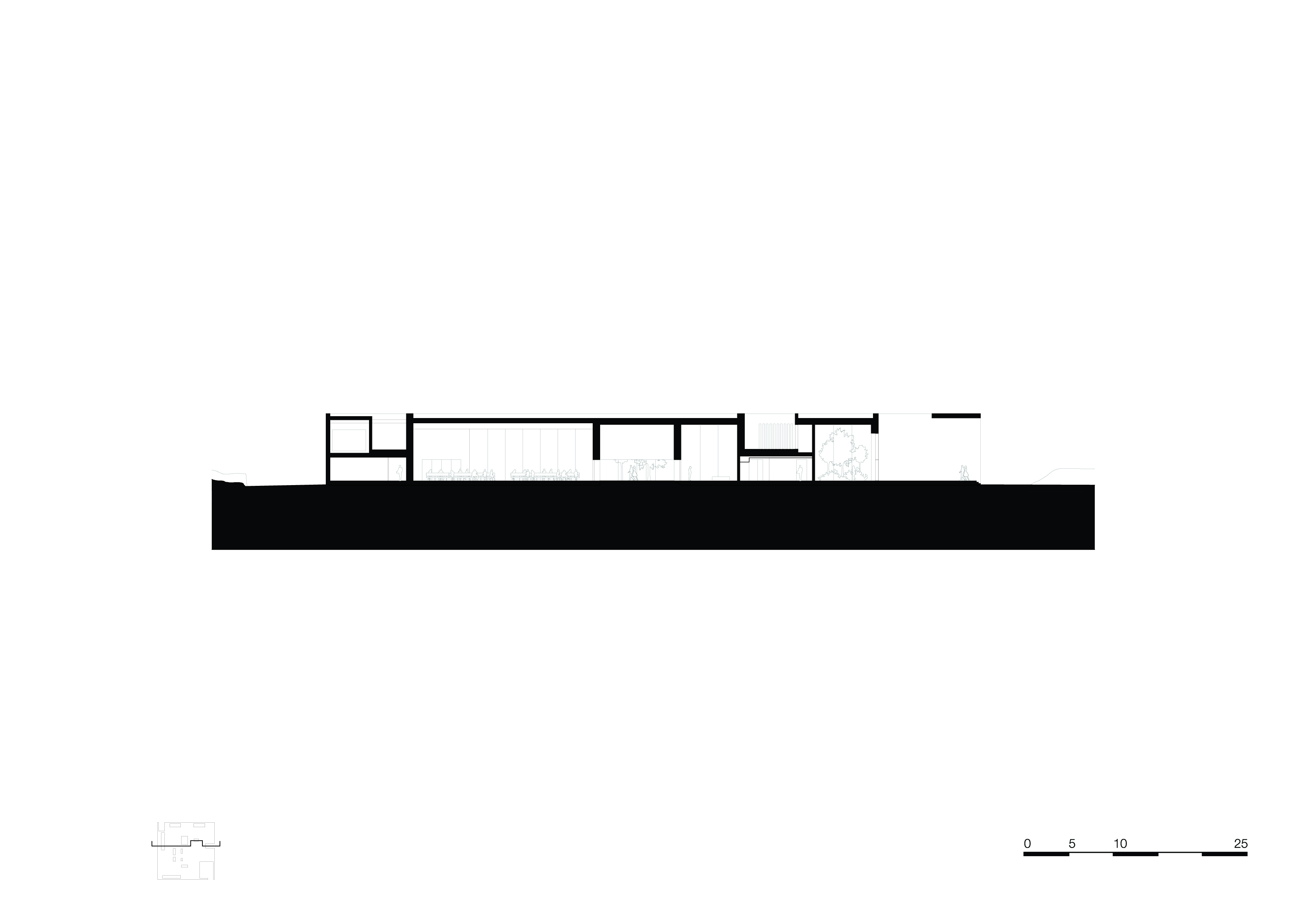 section-c-c. Crematorium Siesegem -KAAN Architecten. beeld Simone Bossi