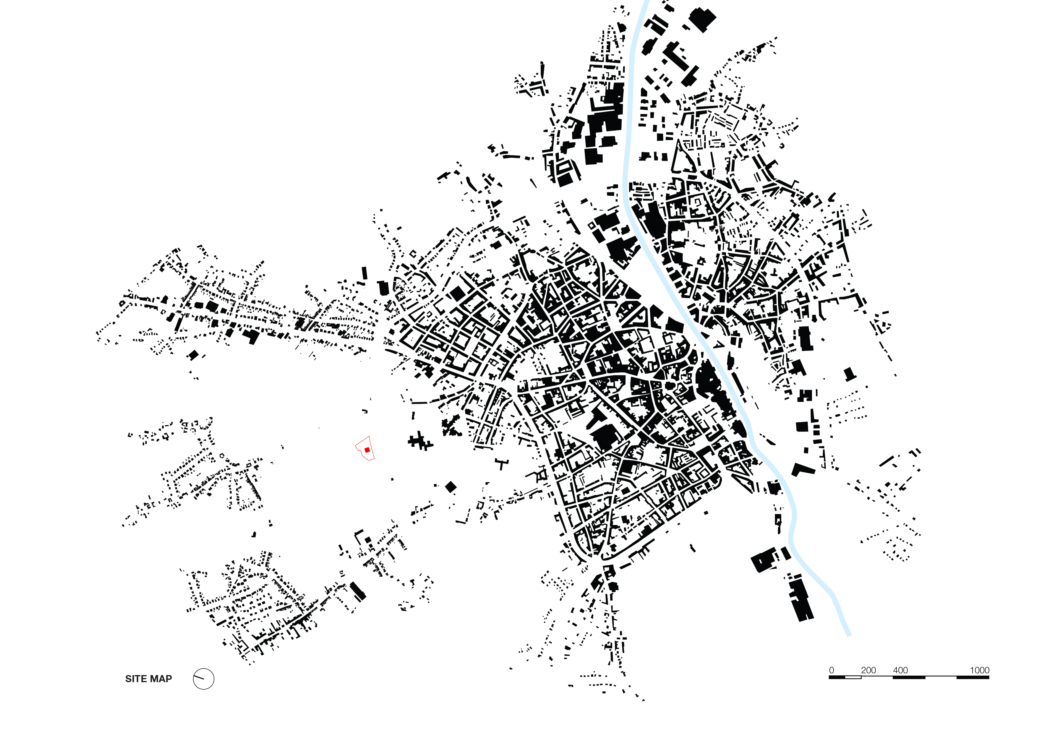 siteplan map. Crematorium Siesegem -KAAN Architecten. beeld Simone Bossi