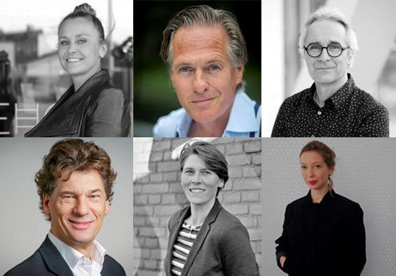 Jury BNA Beste Gebouw van het Jaar 2019: Bianca Seekles, Jort Kelder, Jeroen van Schooten, Ferdi Licher, Renske van der Stoep en Chantal Schoenmakers