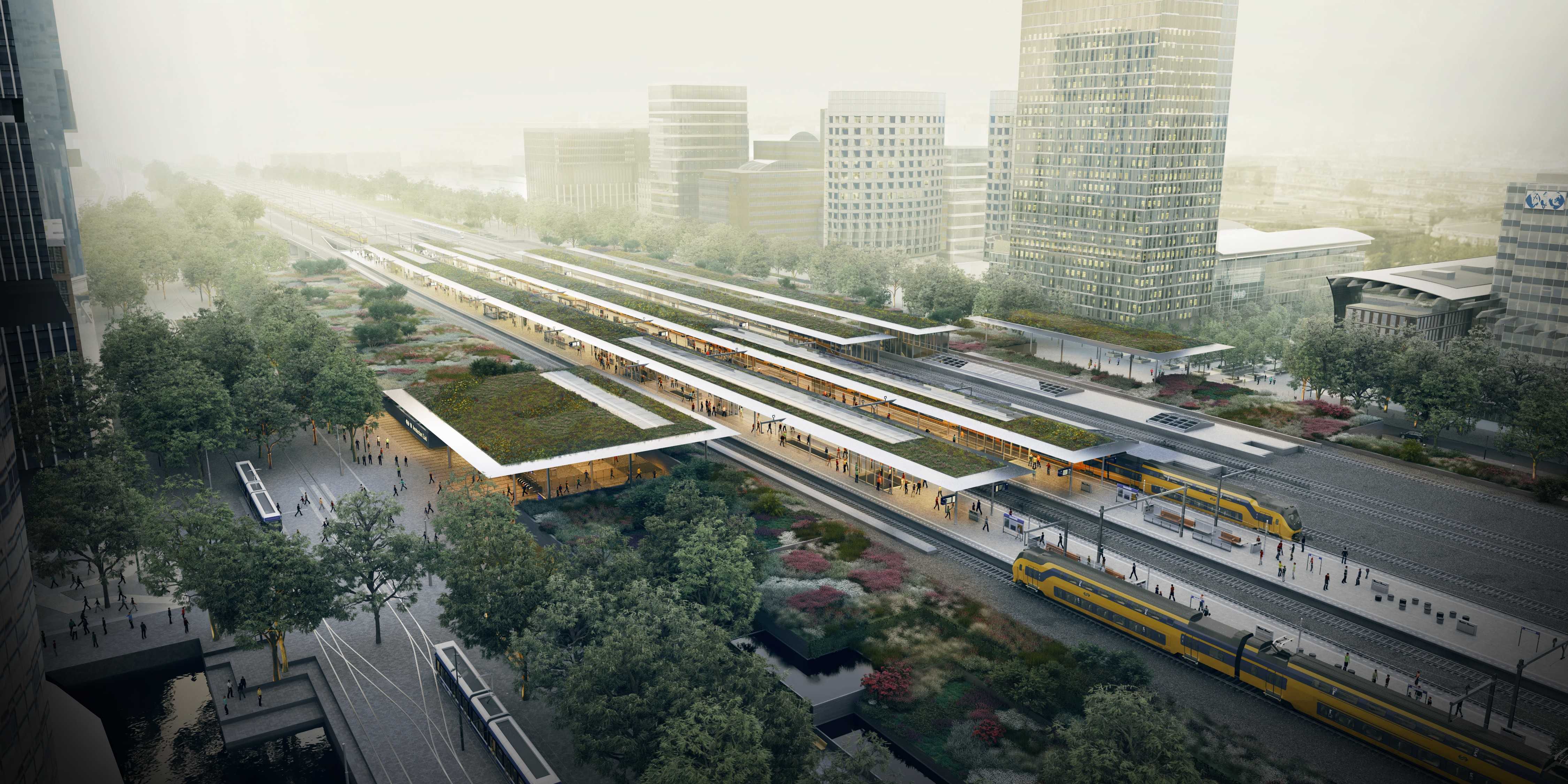 Zuidasdok, ontworpen door ZuidPlus Architects – een samenwerking tussen Team V Architectuur, ZJA Zwarts & Jansma Architecten, Bosch Slabbers. Opdrachtgever: ZuidPlus - een consortium gevormd door Fluor, HOCHTIEF en Heijmans