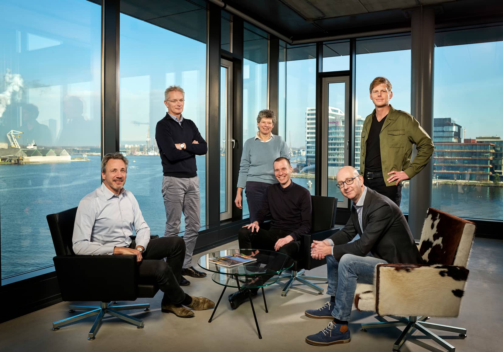 Van links naar rechts en boven naar beneden: Richard Koek, Bart van der Vossen, Renée Liefting, Maarten Castelijns, Frederik Vermeesch en Mattijs Rijnboutt. Beeld: Kees Hummel