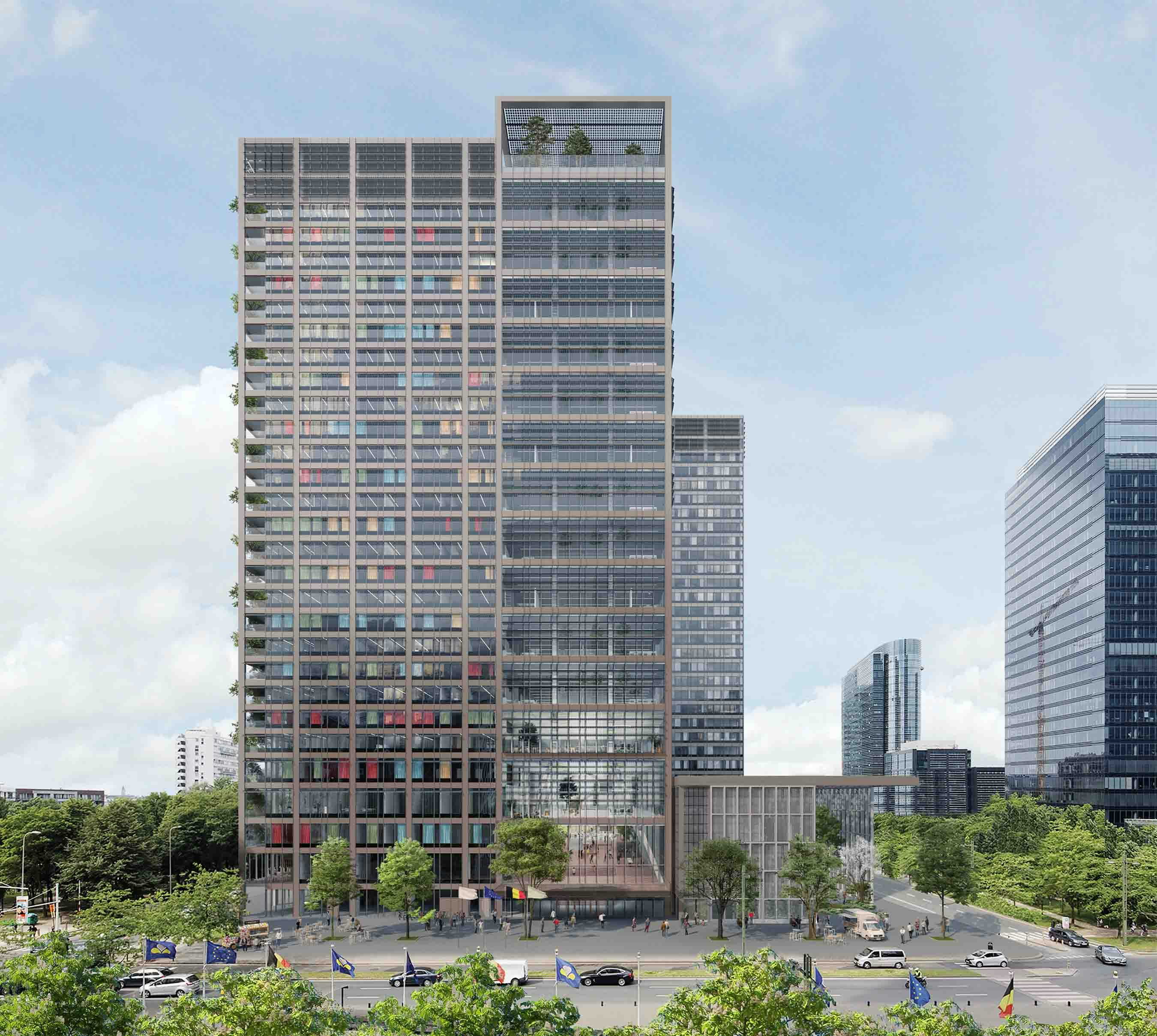 Transformatie WTC I en II torens in Brussel door 51N4E in samenwerking met Jaspers-Eyers en l’AUC