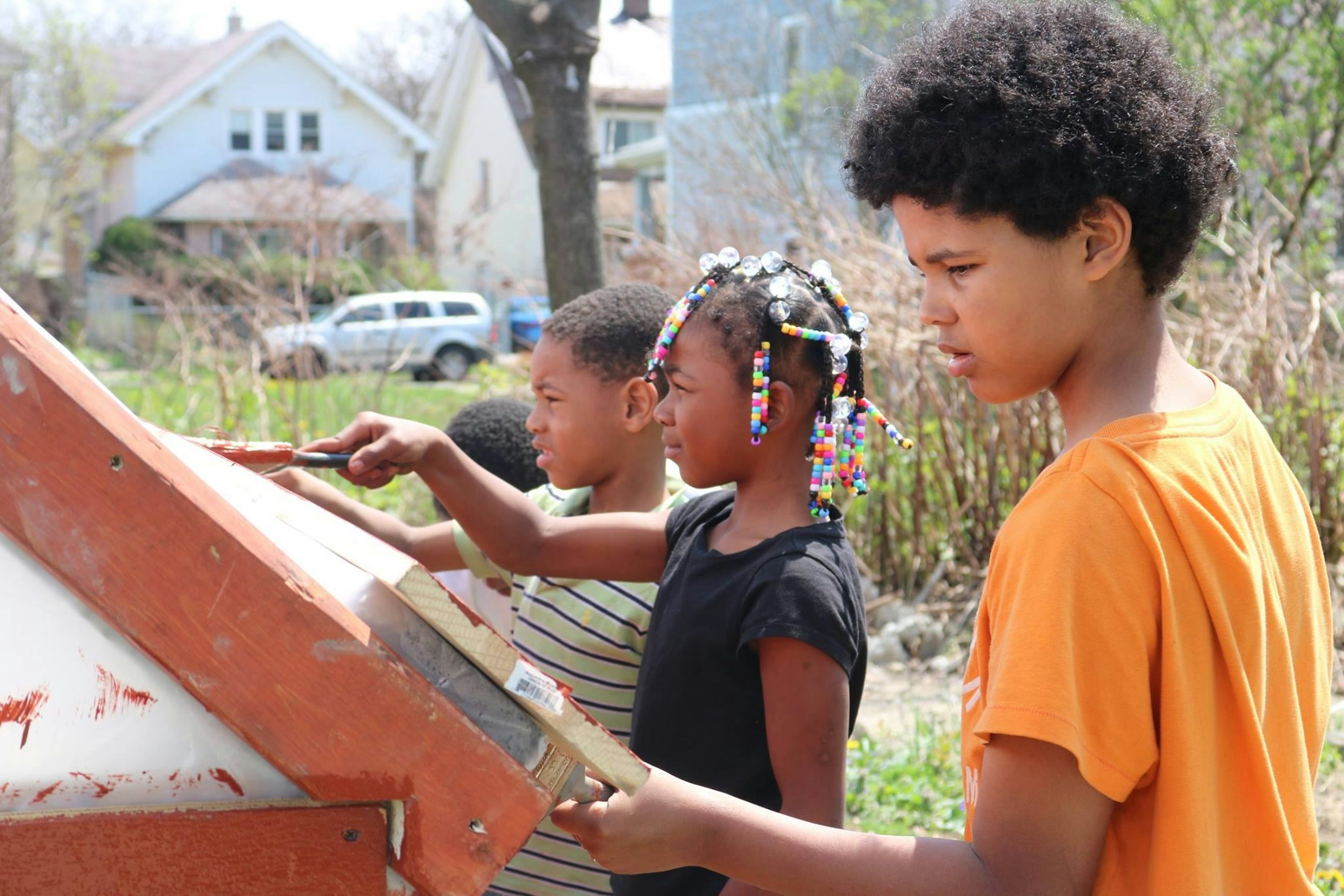 Kinderen uit de buurt bepalen hoe de tuin er uit komt te zien. Beeld The Motown Movement
