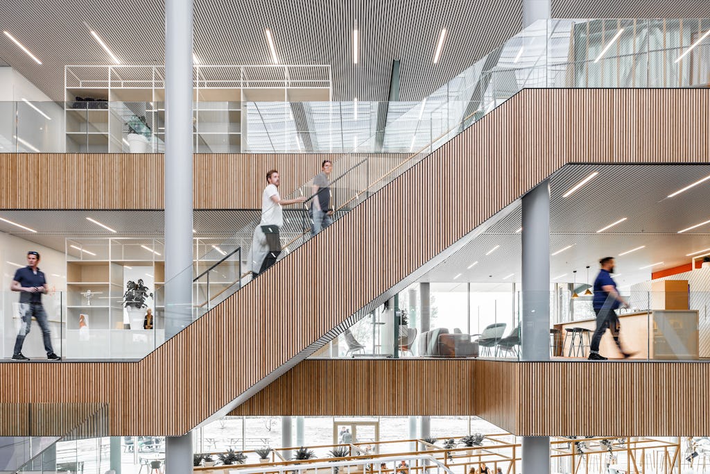 Hoofdkantoor ASICS EMEA in Hoofddorp door Powerhouse Company. Beeld Sebastian van Damme