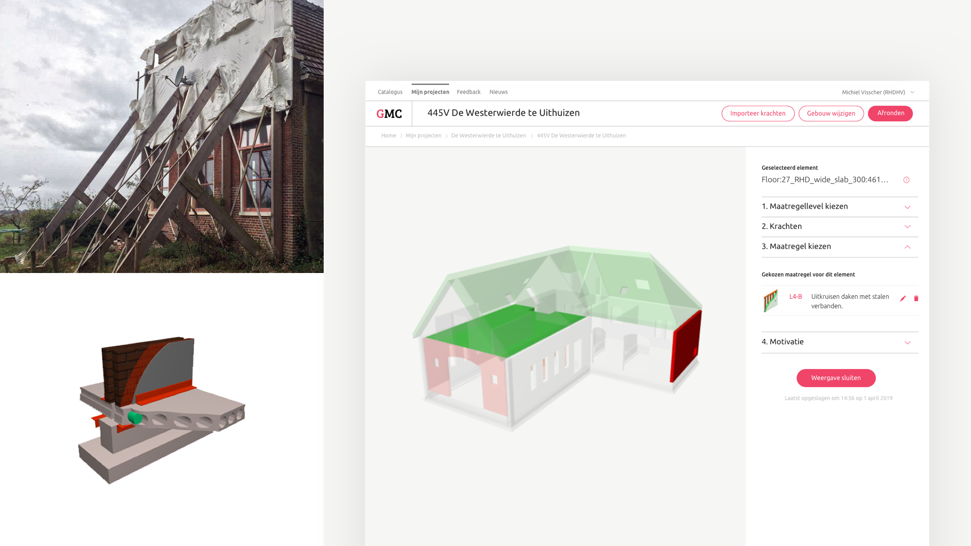 Gegenereerde verstevigingsmaatregel voor Gronings pand
