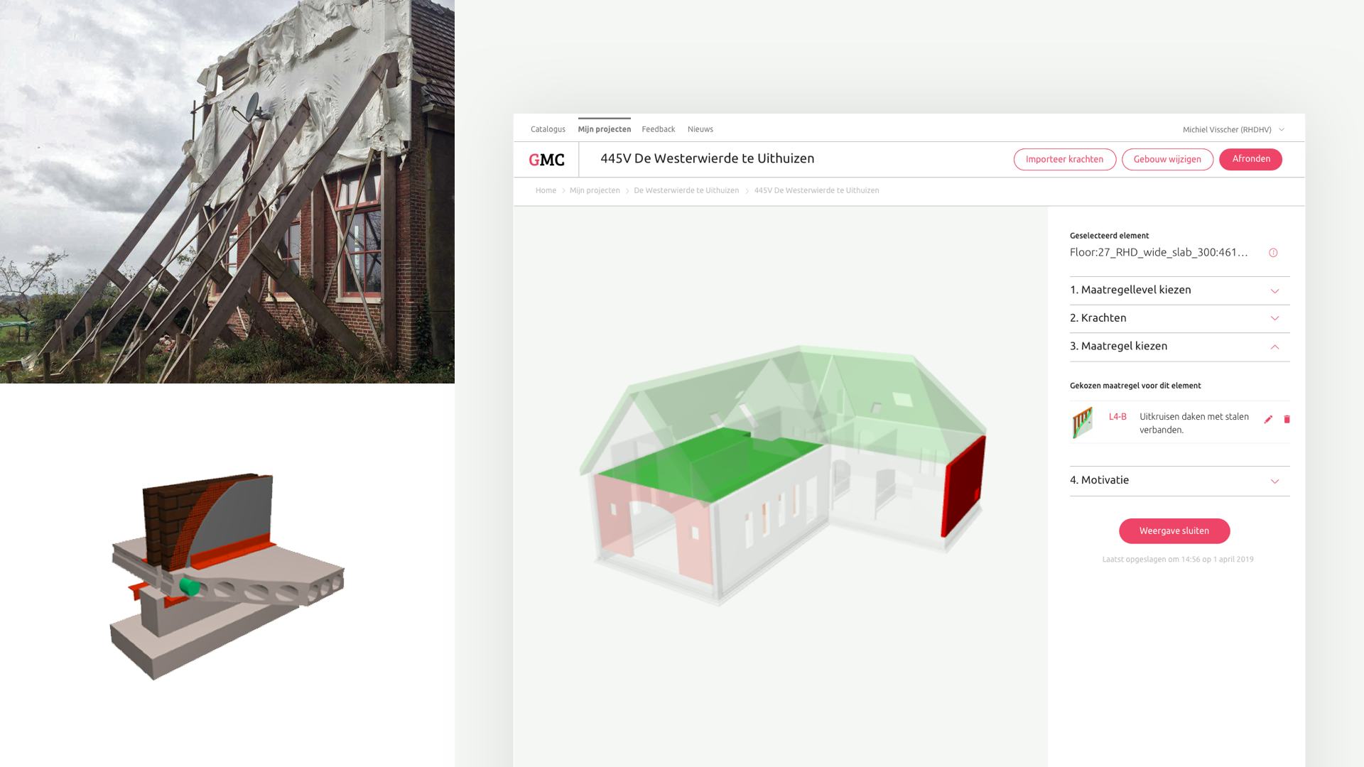 Gegenereerde verstevigingsmaatregel voor Gronings pand