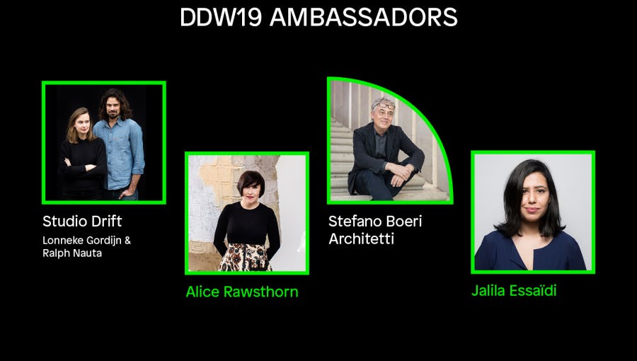Studio Drift, Jalila Essaïdi, Alice Rawsthorn en Stefano Boeri ambassadeurs DDW 2019