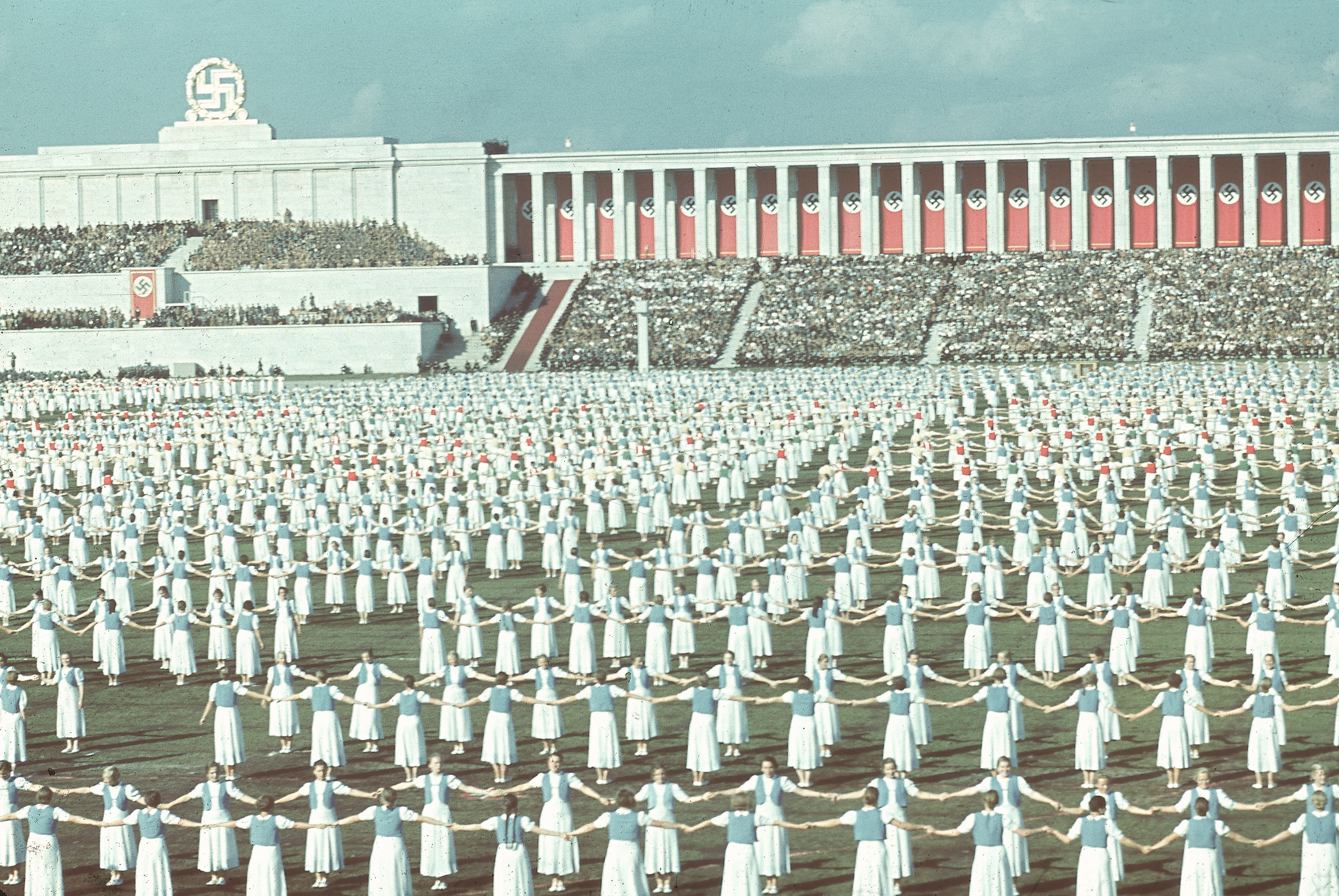 League of German Girls Dancing during the Reichs Party Congress.  (Photo by Hugo Jaeger/Timepix/The LIFE Picture Collection/Getty Images)