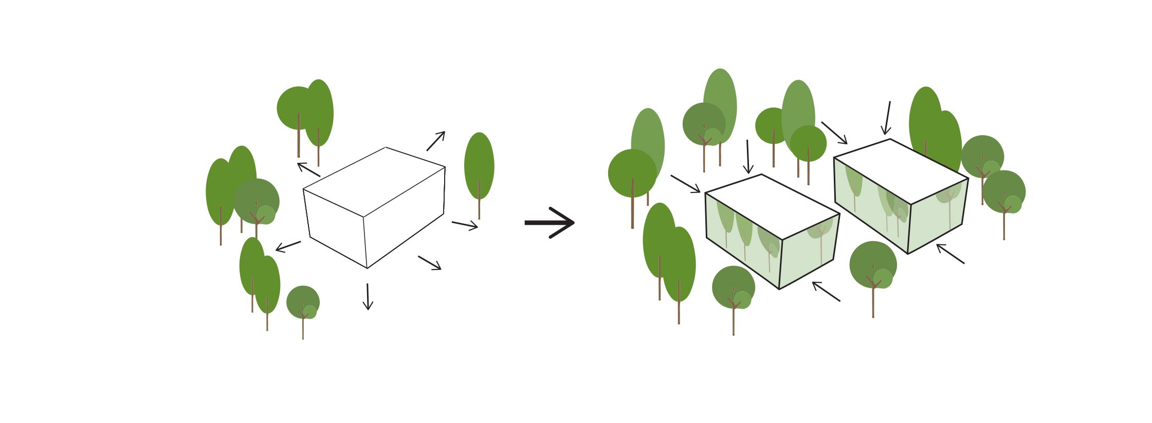 Reflectie van het landschap
