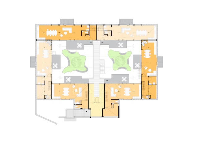 Plattegrond eerste verdieping Spaardersbad