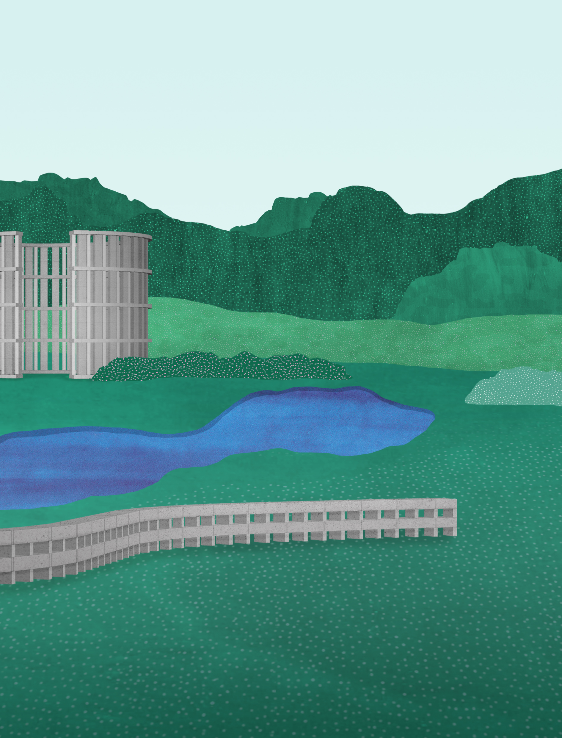 Installatie Stacked Structures Bissegem door Studio Verter i.s.m. Bram Vanderbeke