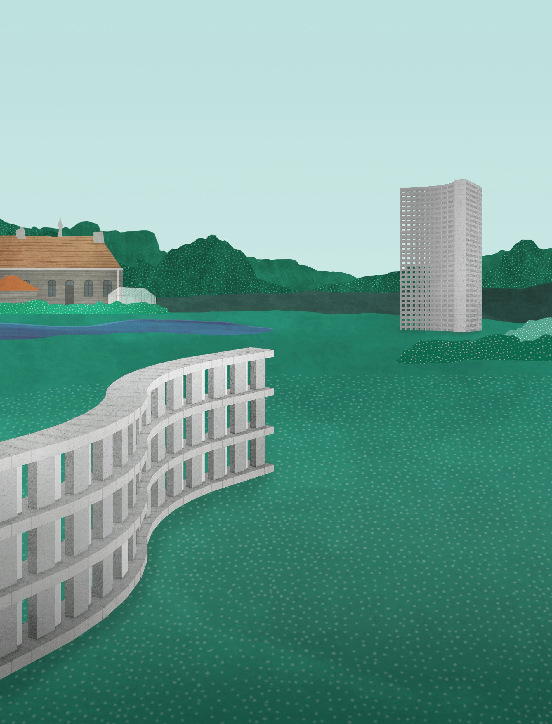 Installatie Stacked Structures Bissegem door Studio Verter i.s.m. Bram Vanderbeke