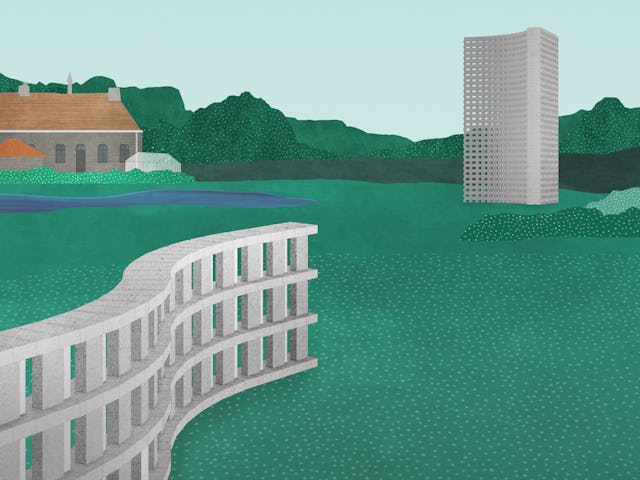 Installatie Stacked Structures Bissegem door Studio Verter i.s.m. Bram Vanderbeke