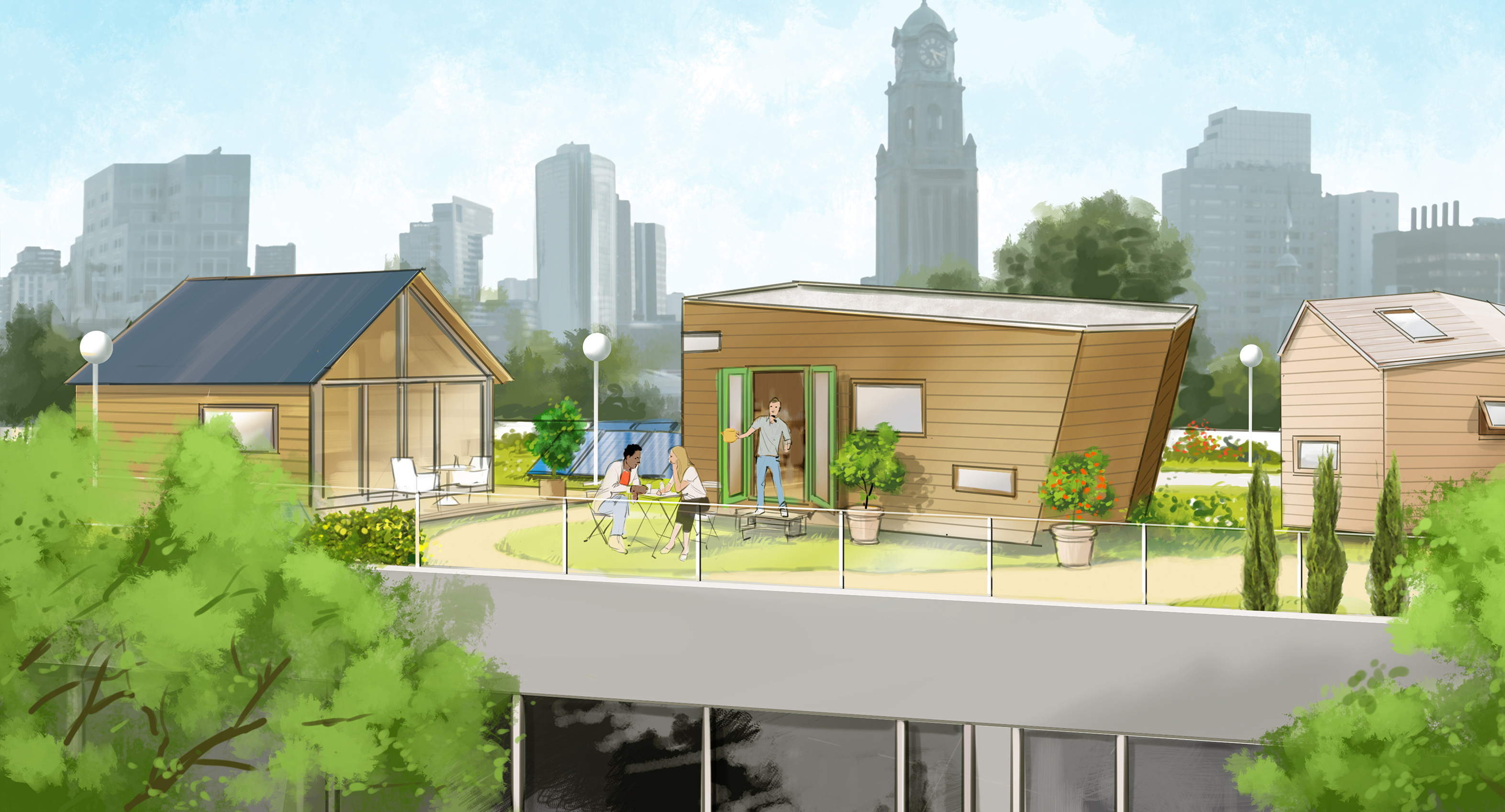 Dakdorpen Rotterdam door Walden Studio. Beeld Walden Studio