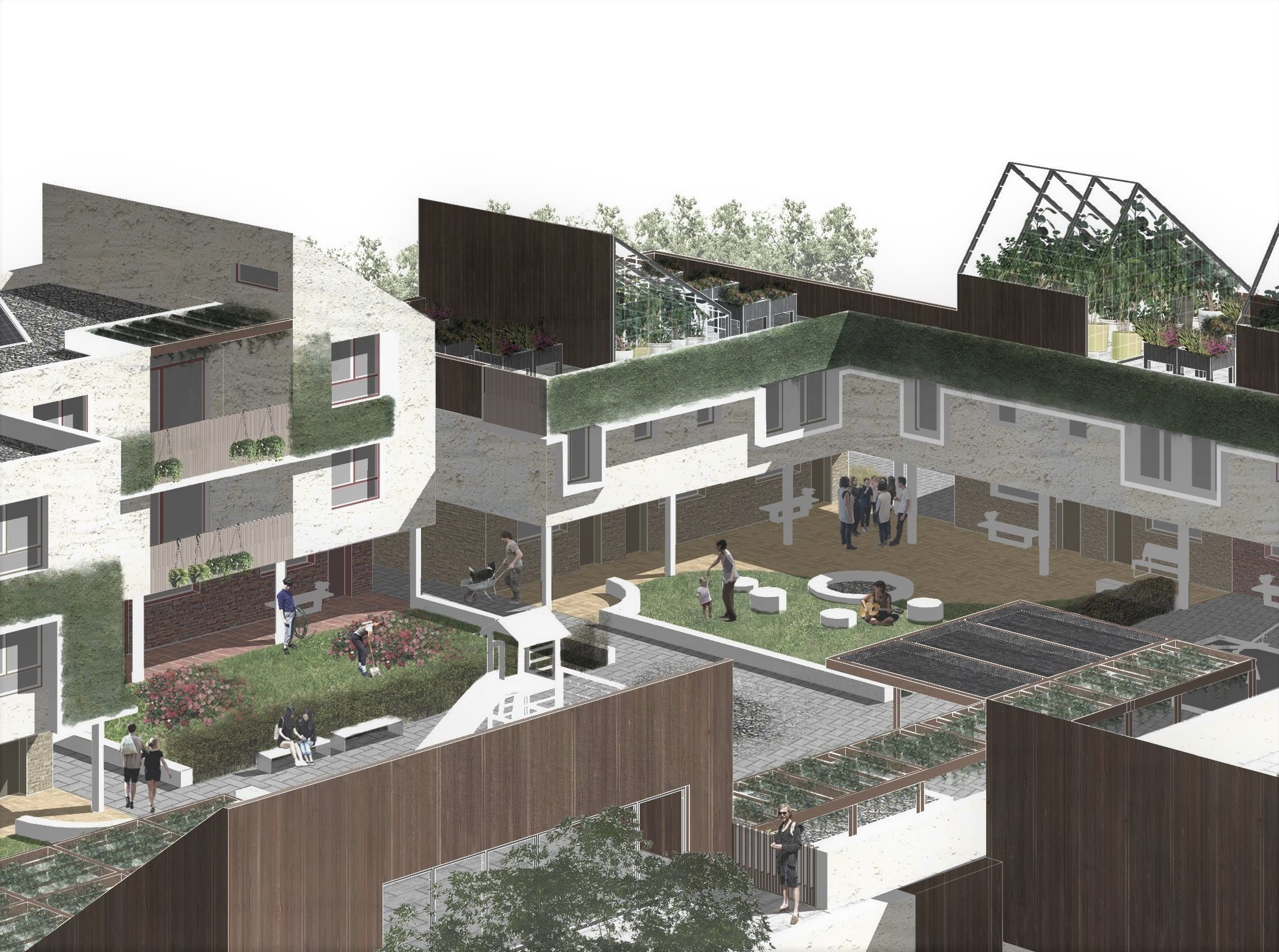 Hof voor gemeenschappelijk wonen door Flip Krabbendam. Beeld Thomas Fell