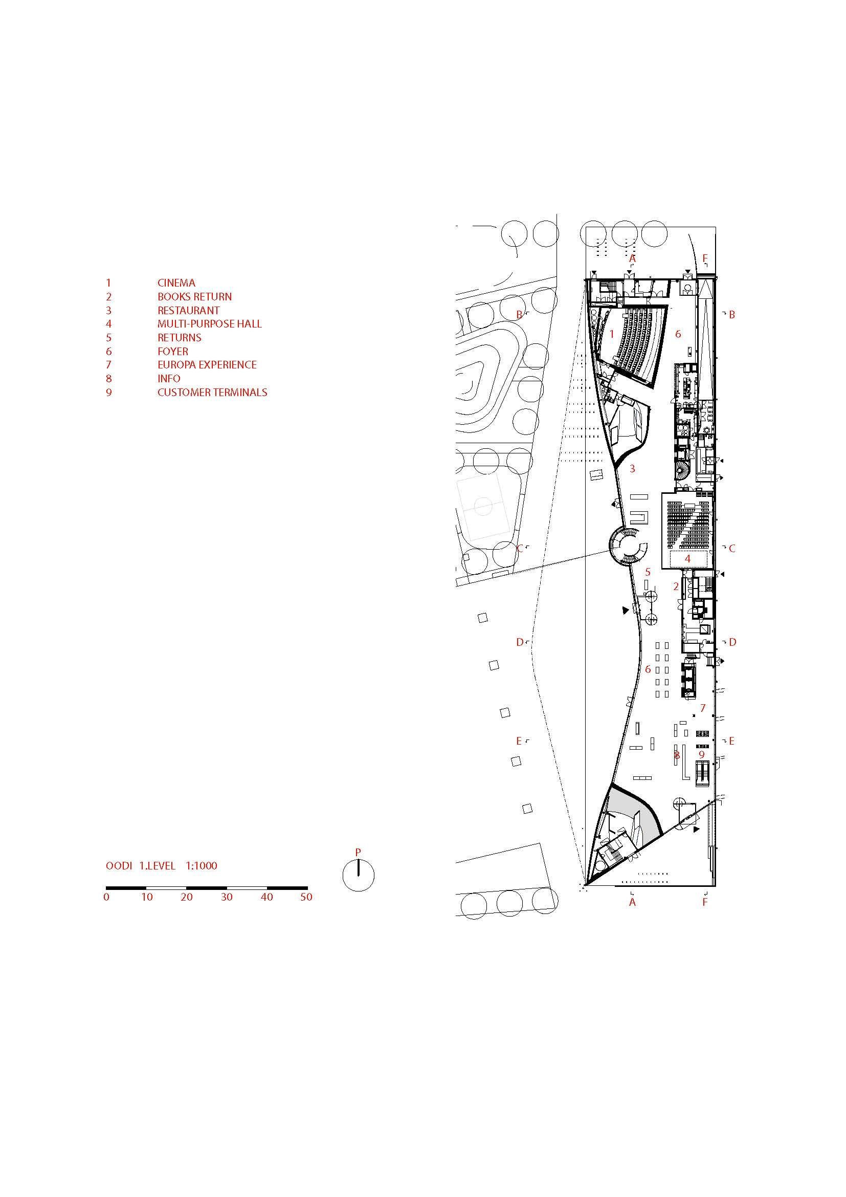 Begane grond Oodi in Helsinki 