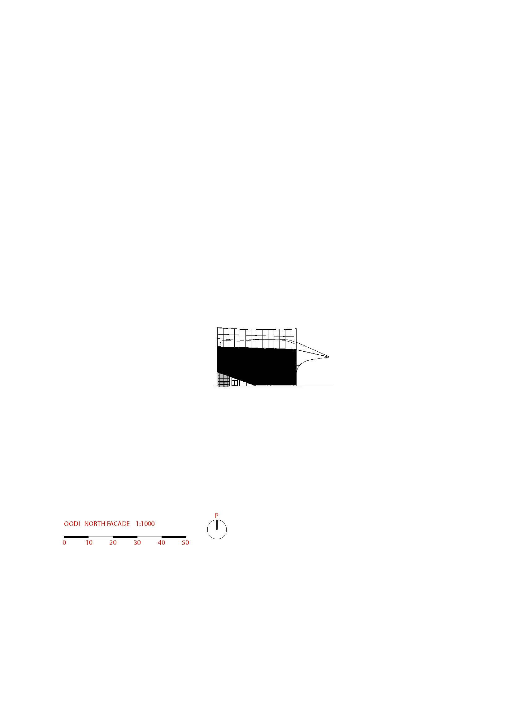 Noordgevel Oodi in Helsinki 