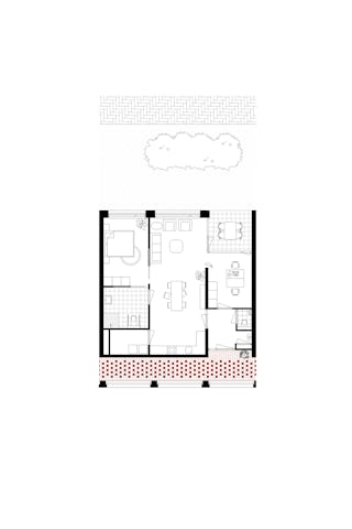 Plattegrond appartement Woongebouw 1 voor Klooster Oude Dijk te Tilburg door Shift