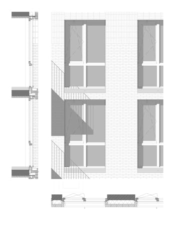 Fragment façade Woongebouw 1 voor Klooster Oude Dijk te Tilburg door Shift