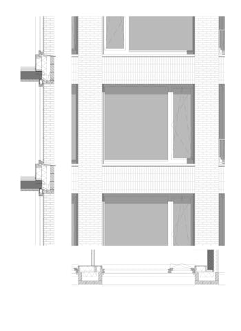 Fragment façade Woongebouw 1 voor Klooster Oude Dijk te Tilburg door Shift