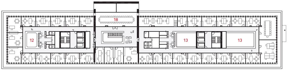 Zesde verdieping Hoge Raad der Nederlanden in Den Haag door KAAN Architecten