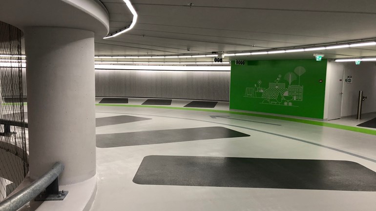 Parkeergarage onder de Garenmarkt in Leiden door studio VVKH. Beeld Omroep West