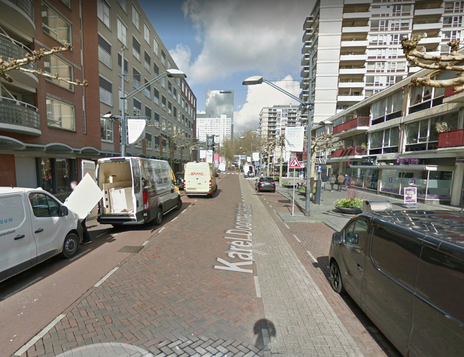 Karel Doormanstraat richting Schouwburgplein Rotterdam