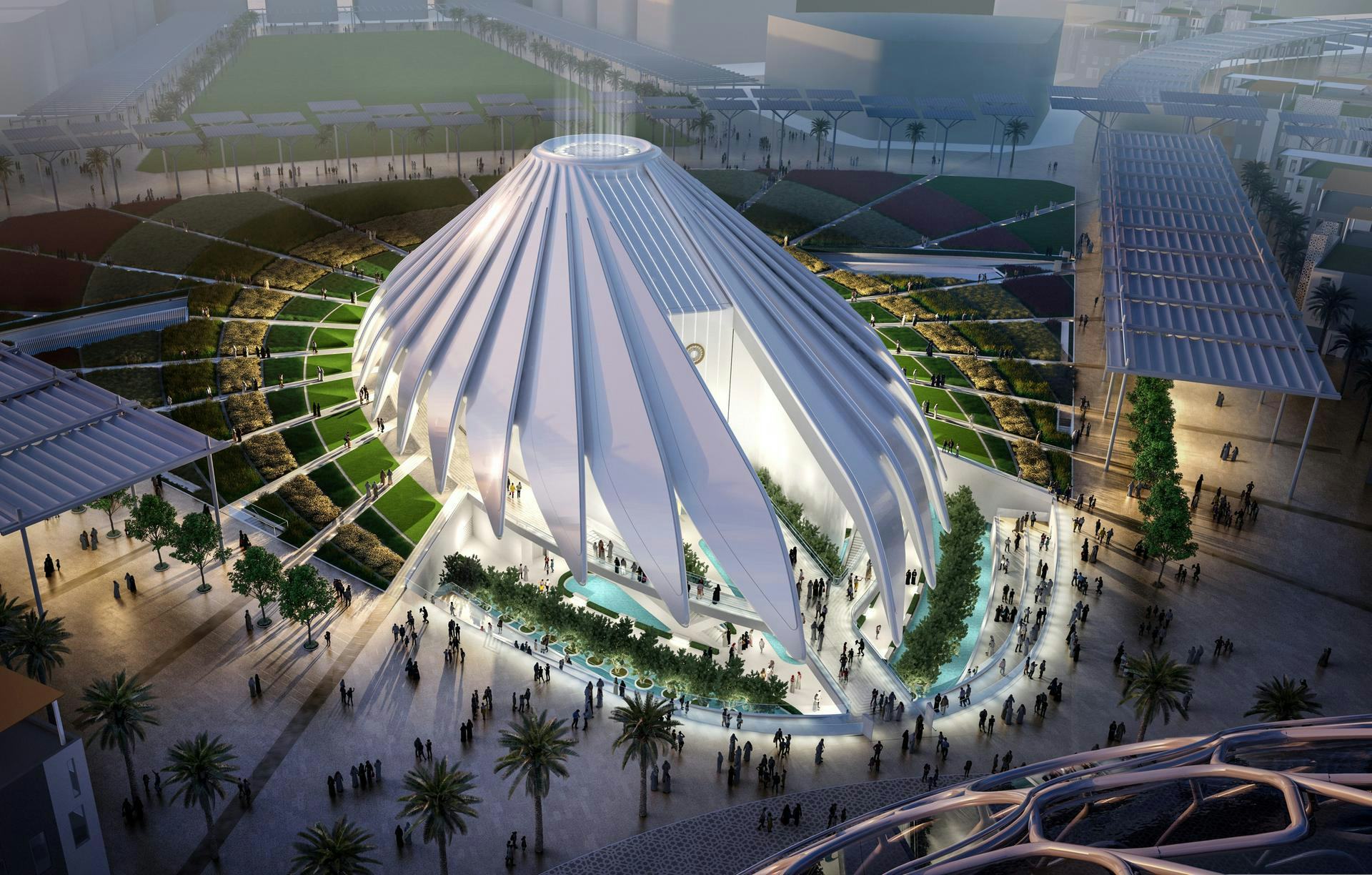 UAE Paviljoen door Santiago Calatrava voor de World Expo 2020 in Dubai. Beeld WAM