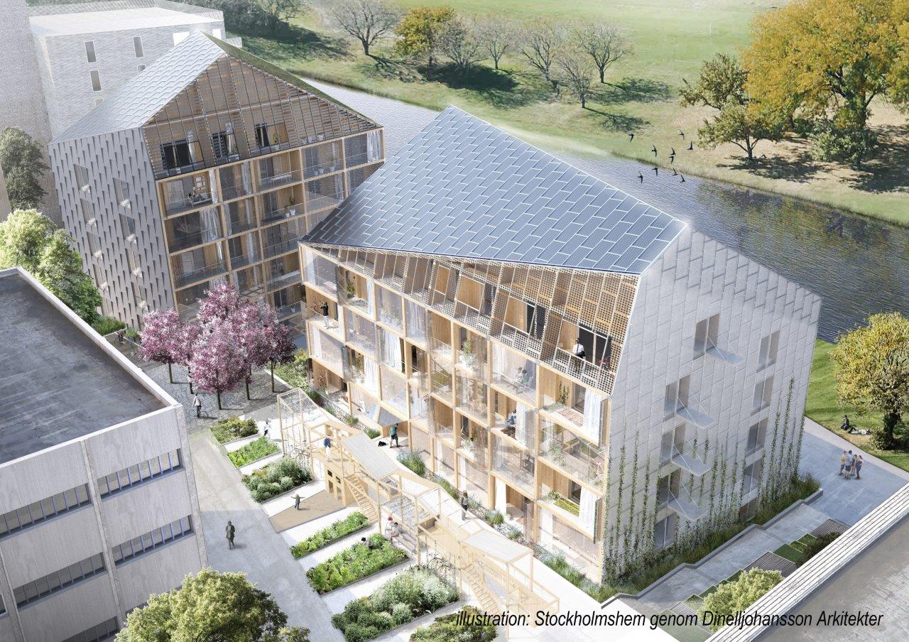 In Zweden worden hoge milieustandaarden gehanteerd: nieuwbouw dient energiepositief of passief te zijn met behulp van zonnepanelen