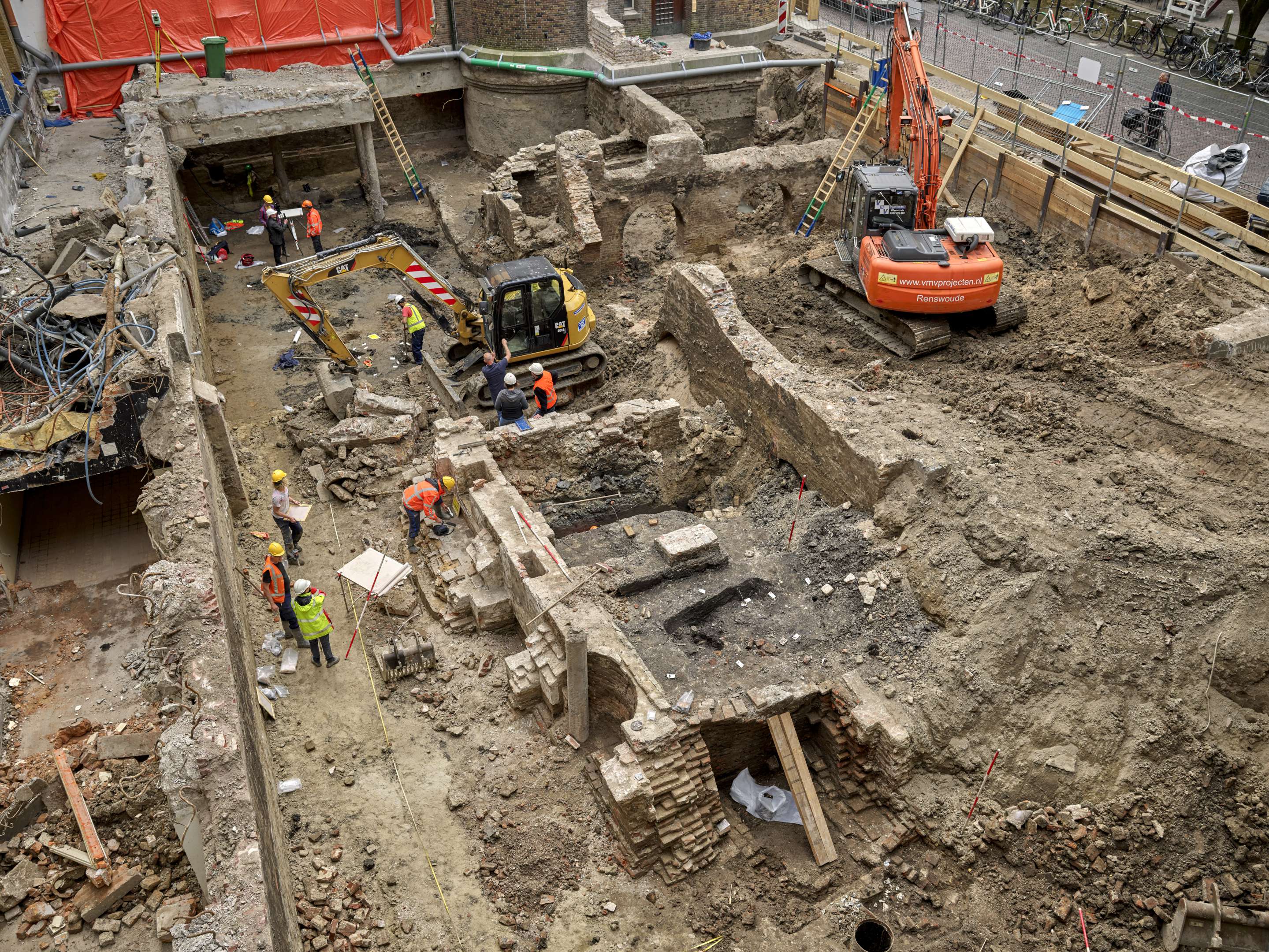 Bouw Bibliotheek Neude in Utrecht door Rijnboutt en Zecc Architecten. Beeld Kees Hummel