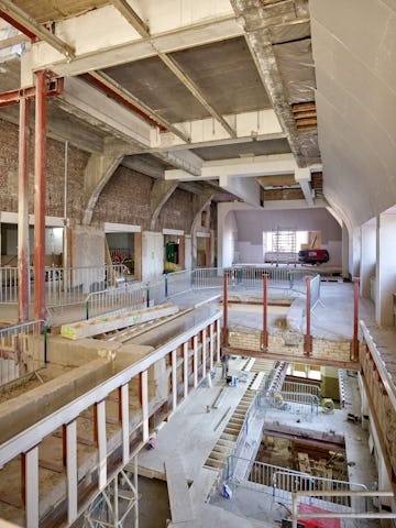 Bouw Bibliotheek Neude in Utrecht door Rijnboutt en Zecc Architecten. Beeld Kees Hummel
