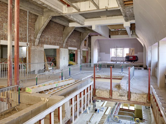 Bouw Bibliotheek Neude in Utrecht door Rijnboutt en Zecc Architecten. Beeld Kees Hummel